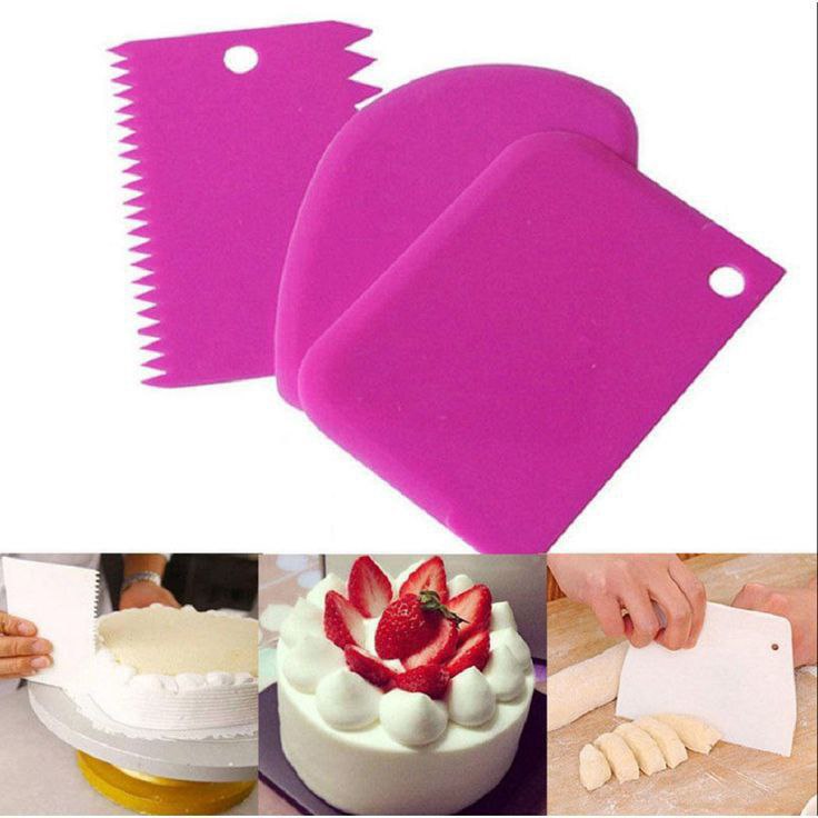 3pcs multifunctional cake scrapers